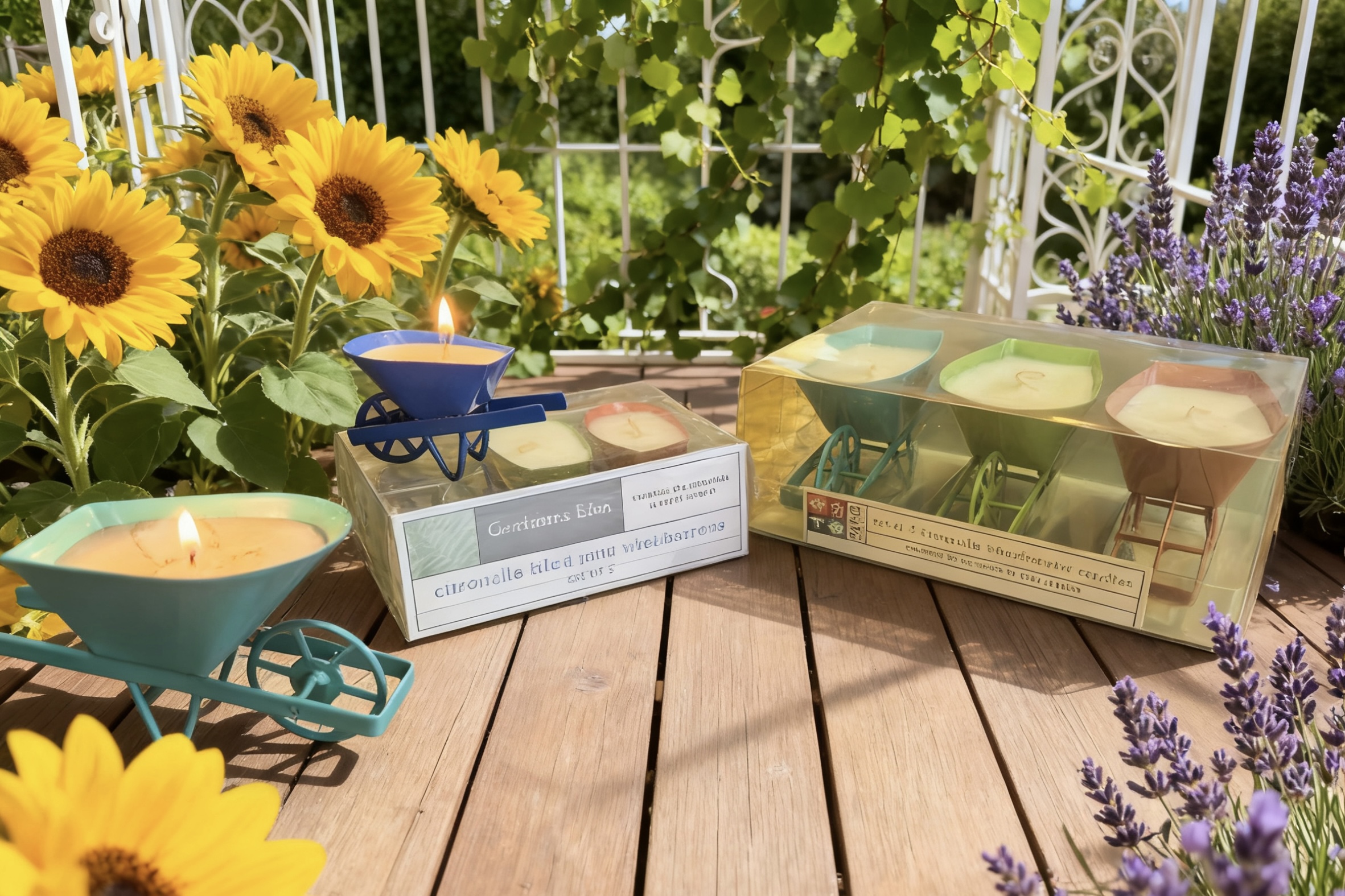 3pk Mini Wheelbarrow Candles - 2